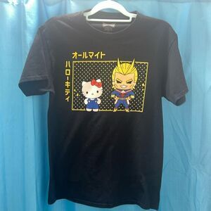 Anime hello kitty shirt black yellow red white